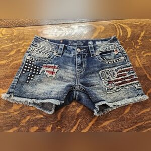 Miss Me 4th of July Shorts Size 27 Patriotic American Flag